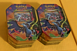 New & Sealed! Pokemon TCG Mega Charizard X ex Tins Lot of 2 - Image 1