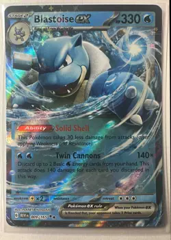 Blastoise ex 009/165 Double Rare Scarlett & Violet 151 Pokemon NM - Image 1