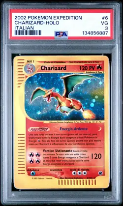 2002 POKEMON EXPEDITION ITALIAN #6 CHARIZARD-HOLO PSA 3 - Image 1