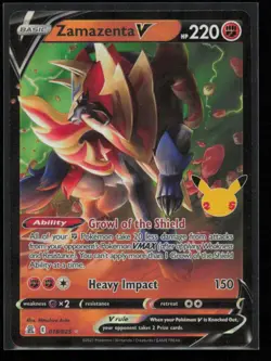 Zamazenta V 018/025 Pokemon Celebrations Rare V Near Mint - Image 1