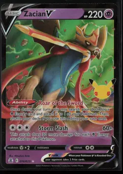 Zacian V 016/025 Pokemon Celebrations V Rare Near Mint - Image 1