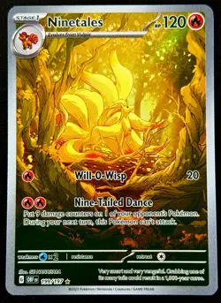 Ninetales 199/197 Holo Illustration Rare Obsidian Flames LP Pokemon TCG - Image 1