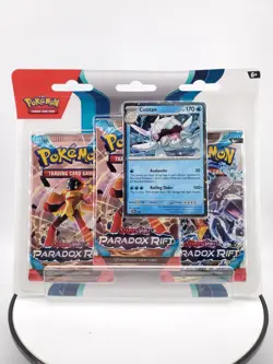 Pokemon Scarlet and Violet Paradox Rift 3 Pack Blister Cetitan OR Arctibax - Image 2