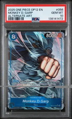 One piece Monkey D. Garp OP12-056 Legacy of the Master Alt Art SR Foil EN PSA 10 - Image 1