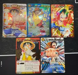 One Piece Miracle Battle Carddass Tournament Promo Luffy 5-Piece Set - Image 1