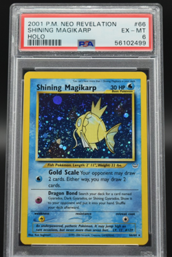 2001 Pokemon Neo Revelation Shining Magikarp Double Holo Error Card 66/64 PSA 6 - Image 1