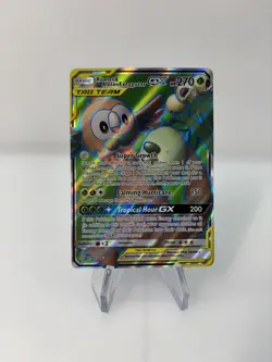 Rowlet & Alolan Exeggutor GX 214/236 Unified Minds TagTeam Full Art Pokemon Card - Image 1