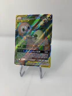 Rowlet & Alolan Exeggutor GX 214/236 Unified Minds TagTeam Full Art Pokemon Card - Image 2
