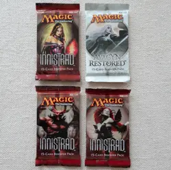MTG: 3 INNISTRAD + 1 AVACYN RESTORED Sealed Booster Packs from Box - English - Image 1