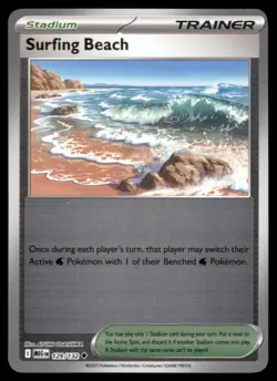 Pokemon Surfing Beach 129 Mega Evolution Stadium 129/132 2 Card Lot Reverse Holo - Image 1
