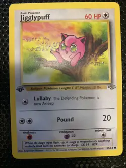 Pokemon TCG Jigglypuff Common 54/64 1st Edition Jungle LP - Image 1