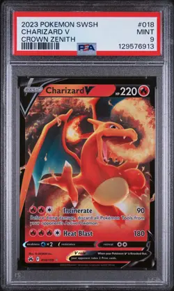 Pokemon TCG - PSA 9 Charizard V 018/159 SWSH: Crown Zenith Holo - Image 1