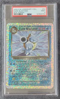 2002 POKEMON LEGENDARY COLLECTION BOX TOPPER #S2 DARK BLASTOISE PSA 9 - Image 3