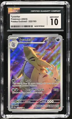 Tyranitar 222/193 2023 Pokemon Paldea Evolved CGC10 (PSA10 Alternative) - Image 1