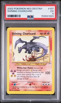 2002 POKEMON NEO DESTINY #107 SHINING CHARIZARD PSA 5 - Image 1