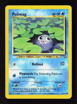 Poliwag 62/75 Common Neo Discovery Pokemon Unlimited Near Mint - Image 1