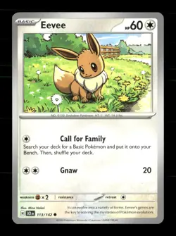 Eevee 113/142 Stellar Crown NM/M Pokemon - Image 1