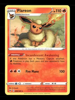 Flareon 026/185 Vivid Voltage NM/M Pokemon - Image 1