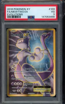 Pokemon TCG Pokemon Mewtwo ex Mewtwo Ultra Rare Holo PSA 3 - Image 1
