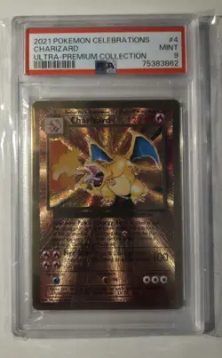 Charizard 4/102 Ultra Premium Collection Gold Metal Pokemon PSA 9 - Image 1
