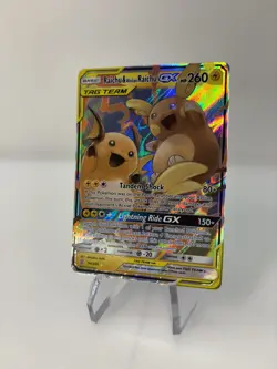 Raichu & Alolan Raichu GX 54/236 Pokemon TCG Sun & Moon Unified Minds 2019 - Image 1