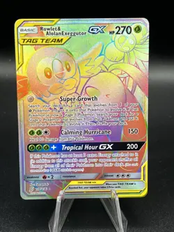 Pokemon Tcg Rowlet & Alolan Exeggutor Gx 237/236 Hyper Rare Unified Minds NM ZW1 - Image 1