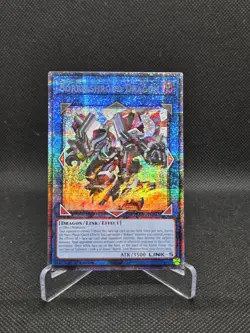 STARKIGHT RARE Yu-Gi-Oh! Borrelshroud Dragon BPRO-EN047 Link Burst protocol - Image 1