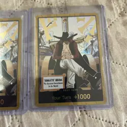 X2 DON!! Card (Dracule Mihawk) (Gold) One Piece The Azure Sea's Seven DON!! NM - Image 3