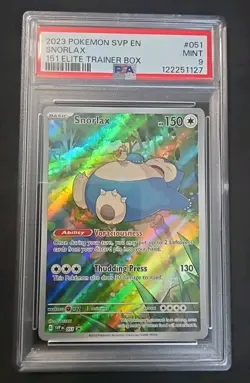 2023 POKEMON SVP EN-SV BLACK STAR PROMO 151 ELITE TRAINER BOX #051 SNORLAX PSA 9 - Image 1