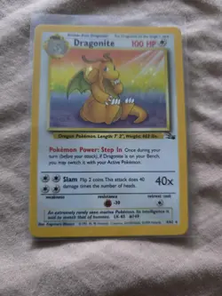 Pokemon Dragonite, 4/62, Rare Holo Card, Fossil Set, WOTC Card, 1999, NM - Image 1