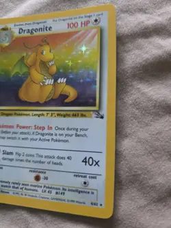 Pokemon Dragonite, 4/62, Rare Holo Card, Fossil Set, WOTC Card, 1999, NM - Image 4