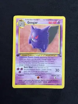 1st Edition Non-Holo Gengar 20/62 1999 Fossil Set Pokemon Card - Image 1