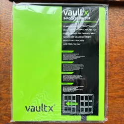 VAULT X 9 Pocket Strap Binder Lie Green 20 Page Album 360 Cards Folio Folder - Image 1