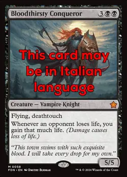 MTG BLOODTHIRSTY CONQUEROR EXC - CONQUISTATORE SANGUINARIO 58 - FDN - MAGIC - Image 1