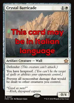 MTG CRYSTAL BARRICADE EXC - BARRICATA DI CRISTALLO 7 - FDN - MAGIC - Image 1