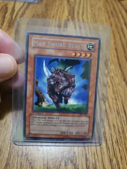 2002 Yugioh PSV-091 Mad Sword Beast Rare Pharaoh's Servant 1st Edition NM-MT - Image 1