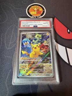 2022 Pokemon Pikachu JPN S&V Promo Holo 001/SV-P Card PSA 10 Gem Mint - Image 3