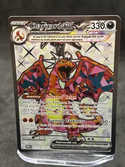 Charizard Ex OBF 215/197 Obsidian Flames Full Art Tera Rare Card Pokemon NM - Image 1