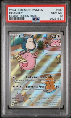 Pokemon 2024 SV Twilight Masquerade Chansey Card PSA 10 187/167 IR - Image 1