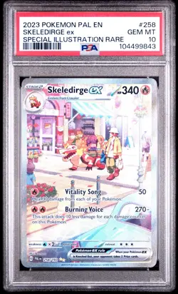 2023 POKEMON PAL EN SKELEDIRGE ex SIR #258 GEM MT PSA 10 - Image 1