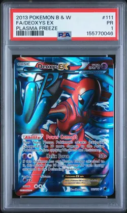 2013 POKEMON BLACK & WHITE PLASMA FREEZE #111 FULL ART/DEOXYS EX PSA 1 - Image 1
