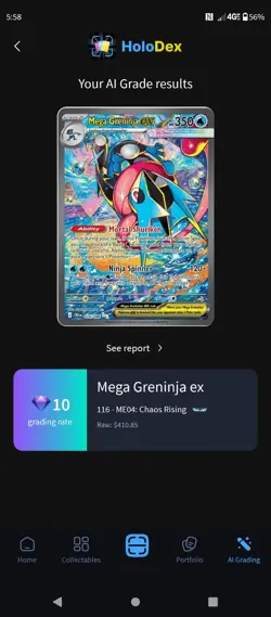 Pokemon TCG Mega Greninja ex sar 116/086 Holodex AI Graded 10 - Image 1