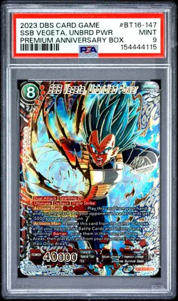 DRAGON BALL SSB VEGETA, UNBRIDLED POWER BT16-147/97 SECRET RARE 2023 PSA 9 - Image 1
