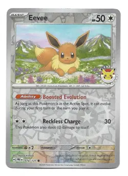 Eevee Prismatic Evolutions 074/131 Holo Pokemon Day 2025 Stamped Promo Card - Image 1