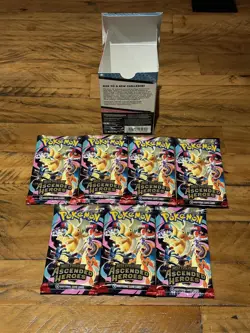 Pokemon TCG: Ascended Heroes - 7 Sealed Packs with an empty Booster Bundle box - Image 1
