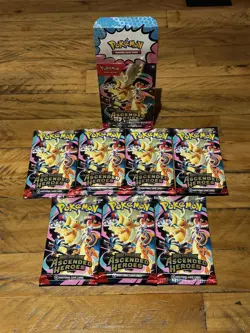 Pokemon TCG: Ascended Heroes - 7 Sealed Packs with an empty Booster Bundle box - Image 3