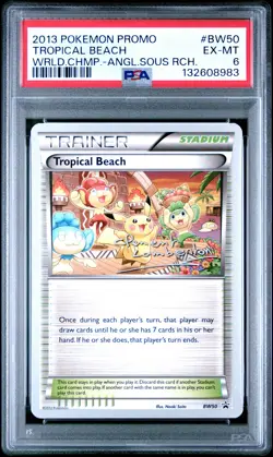 2013 POKEMON WORLD CHAMPIONSHIP DECK PROMO #BW50 TROPICAL BEACH PSA 6 - Image 1
