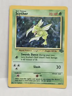 Pokemon Scyther 10/64 Jungle Unlimited Holo MP - Image 1