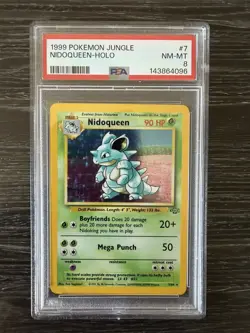 1999 POKEMON NIDOQUEEN-HOLO JUNGLE #7 PSA 8 - Image 1