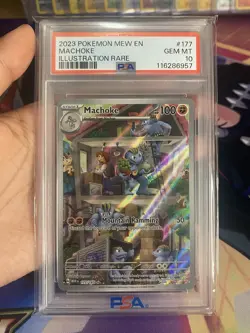 PSA 10 Machoke IR 177/165 Scarlet & Violet 151 Pokemon Card 2023 GEM MINT - Image 1